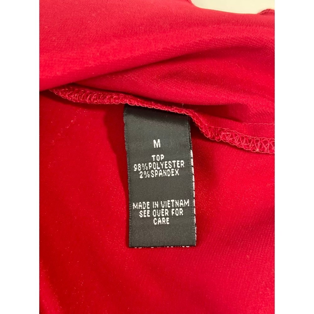 Halter Top Womens Medium Red Satin Tie Y2K Dark Romance‎ Coquette Clubwear Bold - Picture 7 of 13